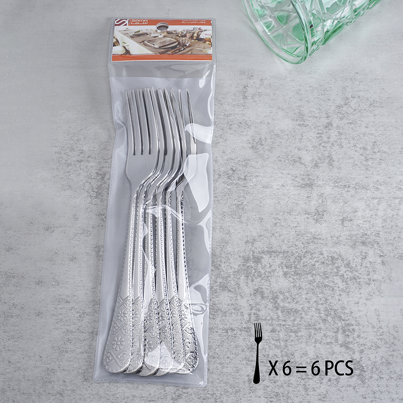Custom embossed flower handle flatware with polished metal surfaces